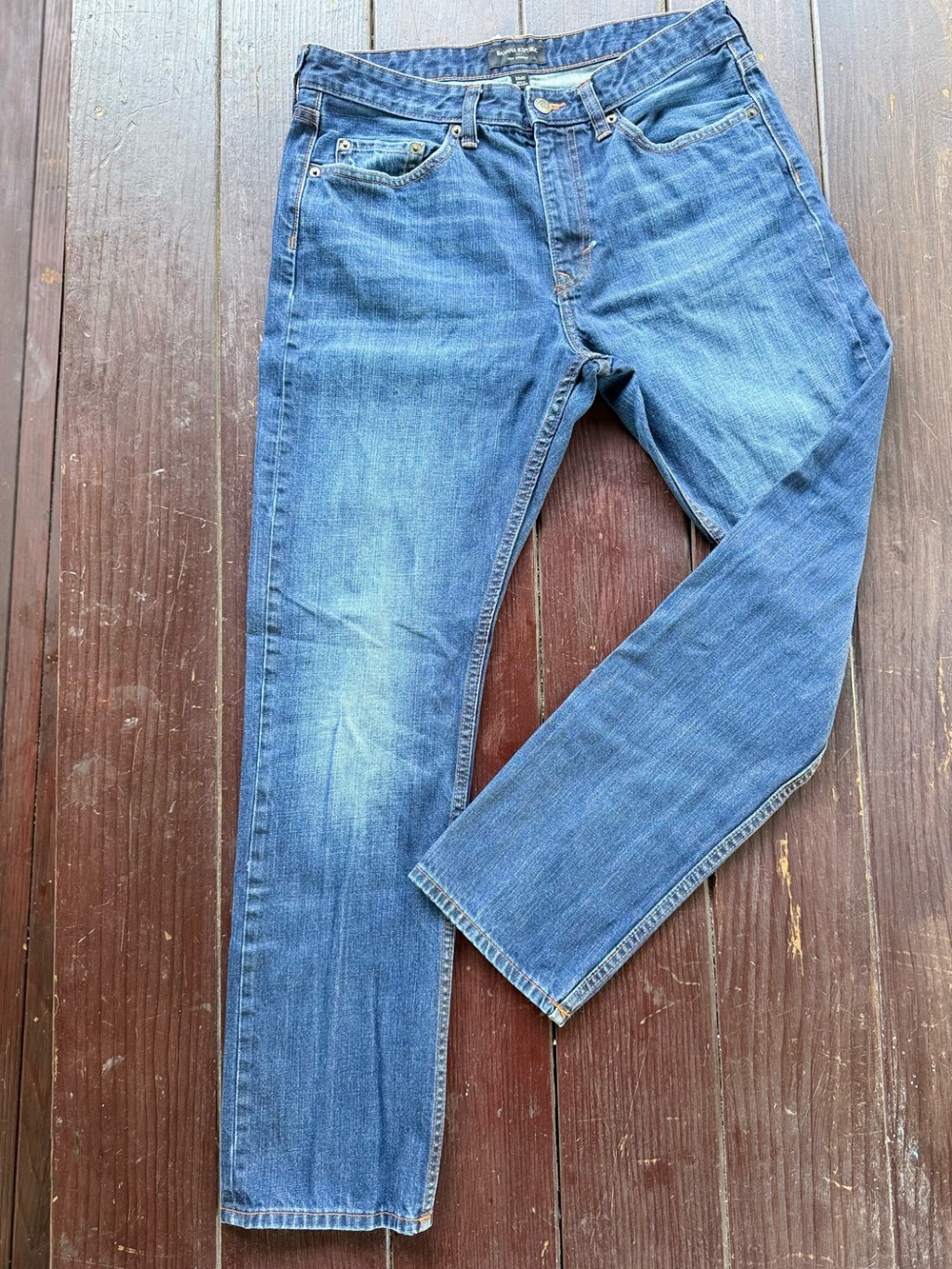 Banana Republic Mens Slim Straight Jeans Dark Wash Denim 33x32 Blue Pants
